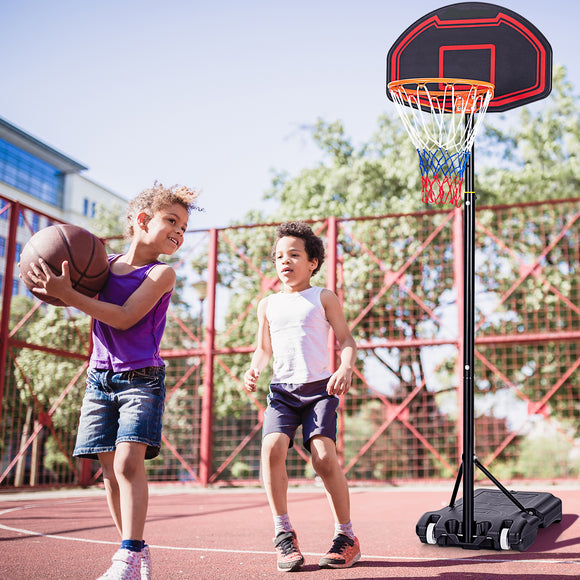 Adjustable Kids' Basketball Hoop Stand with Durable Net and Wheel - for Children