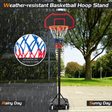 Adjustable Kids' Basketball Hoop Stand with Durable Net and Wheel - for Children