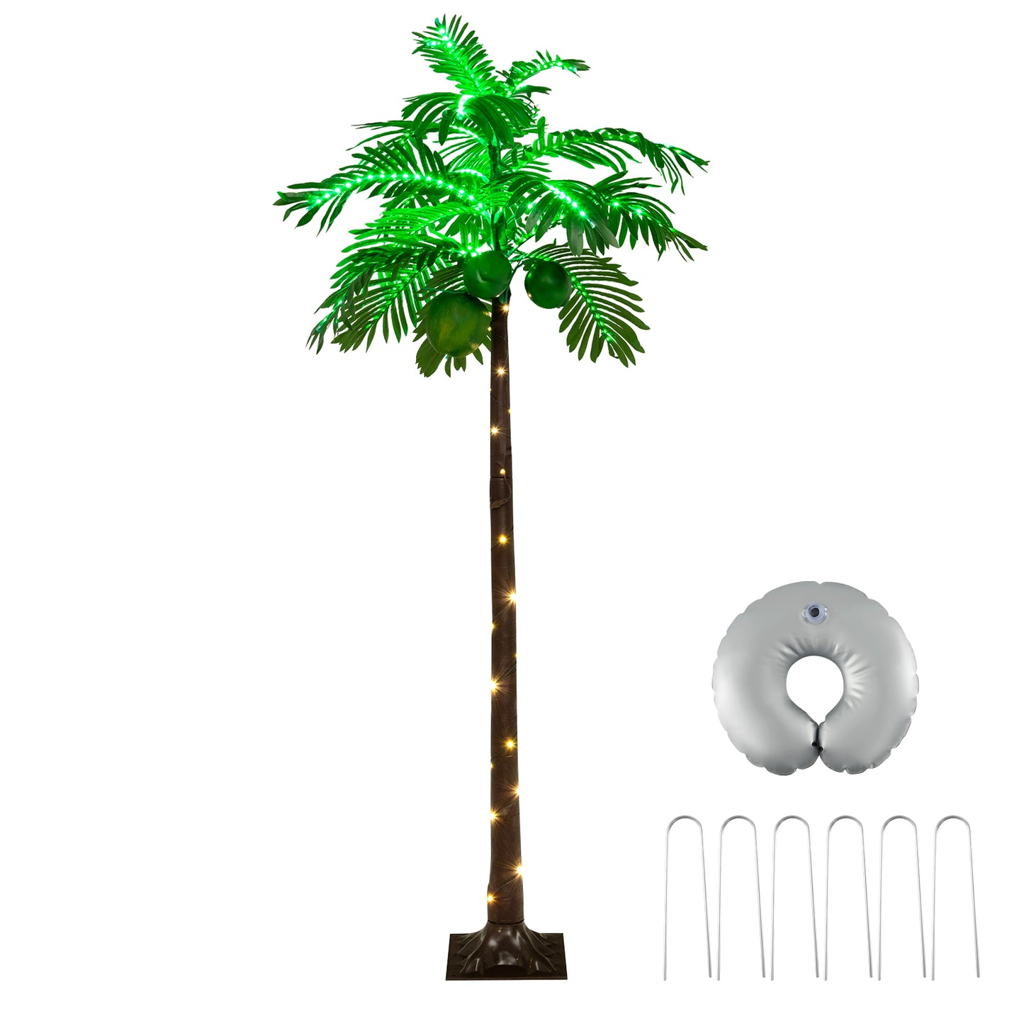 6 FT LED Lighted Artificial Palm Tree Hawaiian Style Tropical