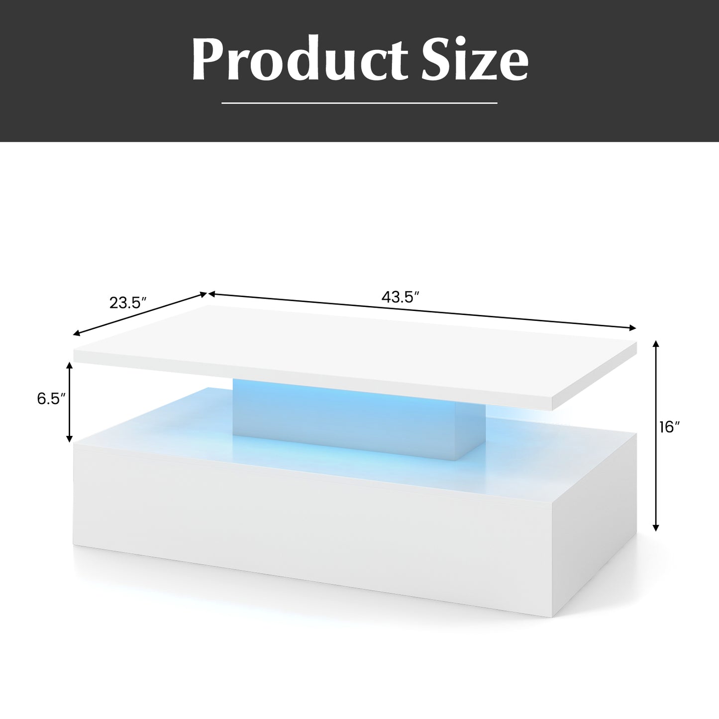 *SPECIAL* - 2-tier High Glossy Table (Scratch and Dent, Missing LED)
