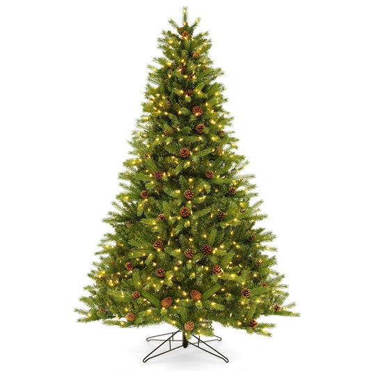 7 FT Deluxe Prelit-pvc-hinged-christmas-tree-, SMALL SECTION OF LIGHTS OUT, ASSEMBLED FINAL