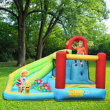 *Special* - 6-in-1 Inflatable Bounce House with Climbing Wall and Basketball Hoop with Blower