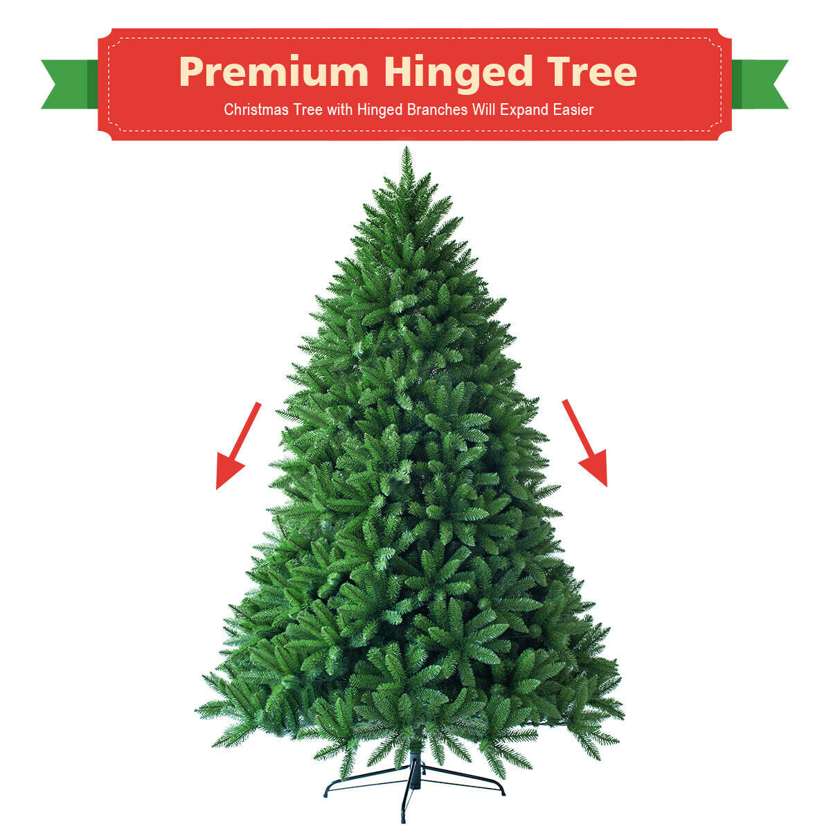 7.5 Feet Unlit Artificial Christmas Tree with 1968 Branch Tips