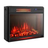 25"Electric Fireplace Freestanding & Recessed Heater Log Flame Remote 1350W