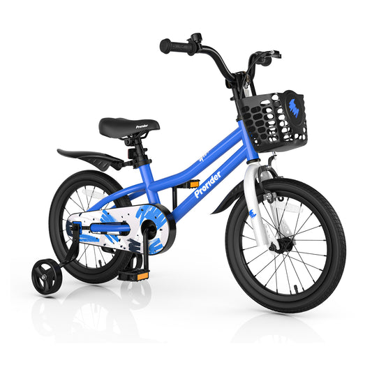 16 Inch Kids Bike with Removable Training Wheels-Blue, fully assembled, please see desc