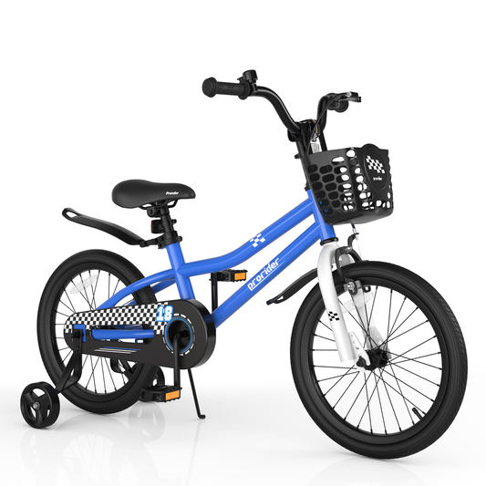 18 Inch Kids Bike with Removable Training Wheels-Navy