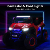 12V 2-Seater Kids Ride on UTV with Slow Start Function Music-Red, fully assembled, damage rear brake light