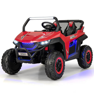 12V 2-Seater Kids Ride on UTV with Slow Start Function Music-Red, fully assembled, damage rear brake light