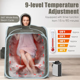 800W 2 Person Portable Steam Sauna Tent SPA with Hat Side Holes 3L Steamer-Gray  (1 BOX)