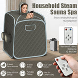 800W 2 Person Portable Steam Sauna Tent SPA with Hat Side Holes 3L Steamer-Gray  (1 BOX)