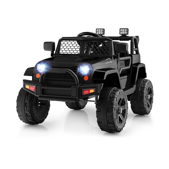 12V Kids Ride On Truck with Remote Control and Headlights-Black, fully assembled