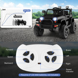 12V Kids Ride On Truck with Remote Control and Headlights-Black, fully assembled