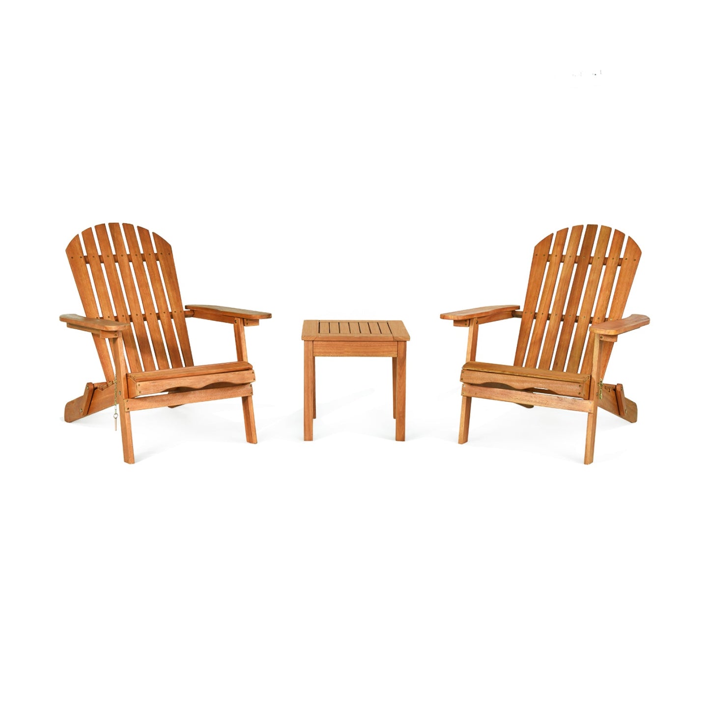 3 Pieces Adirondack Chair Set with Widened Armrest (Assembled)