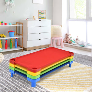 Pack of 4 Colorful Kids Stackable Naptime Cot (1 Box)