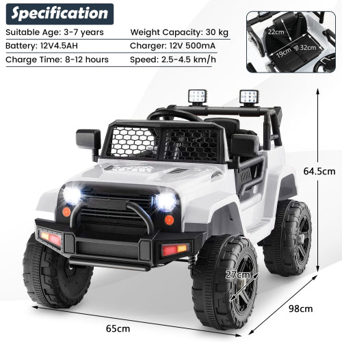 12V Battery Powered Ride On Electric Kids Car with Remote Control for Boys & Girls