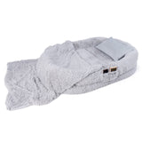 Washable Fluffy Human Dog Bed with Soft Blanket and Plump Pillow-Grey