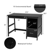 47.5 Inch Modern Home Computer Desk with 2 Storage Drawers-Black*fully assembled*