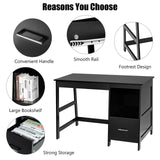 47.5 Inch Modern Home Computer Desk with 2 Storage Drawers-Black*fully assembled*