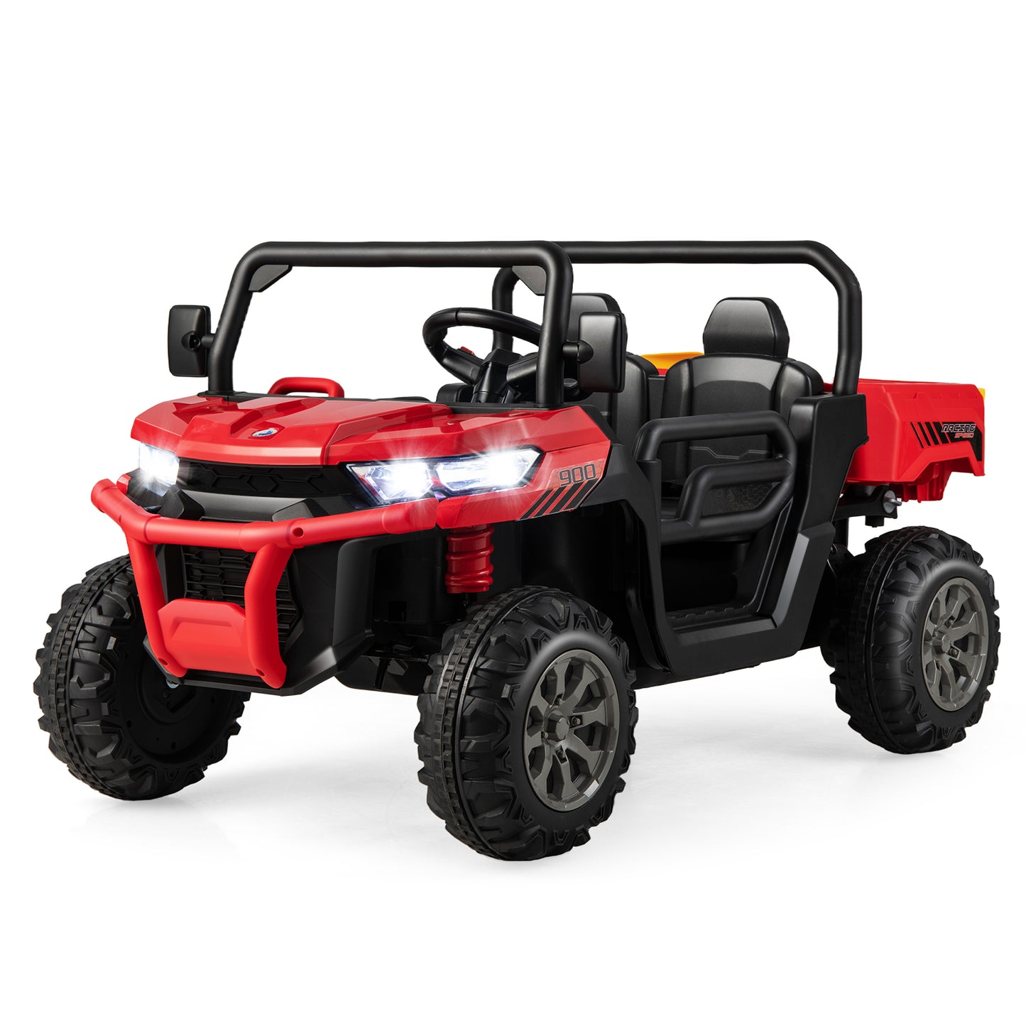 Large 47`` long 2-Seater Kids Ride On Dump Truck with Power Dump Bed, Fully Assembled, ages 3 - 8