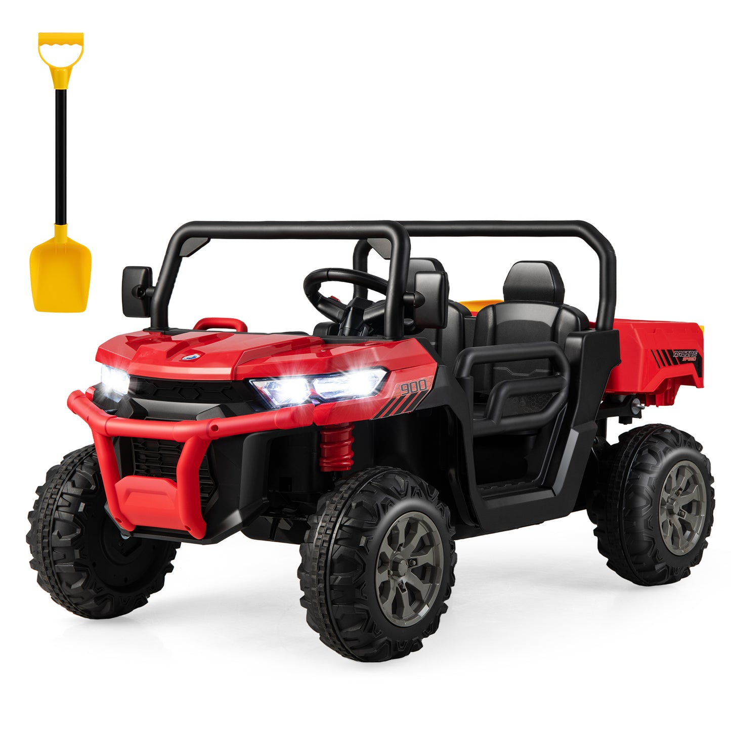 Large 47`` long 2-Seater Kids Ride On Dump Truck with Power Dump Bed, Fully Assembled, ages 3 - 8