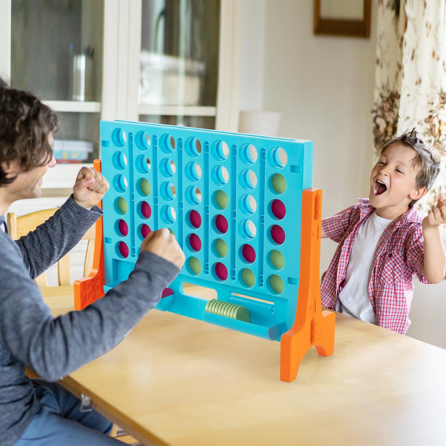 24.5``  4-to-Score Connect Game Set with Carrying Bag and 42 Coins-Orange
