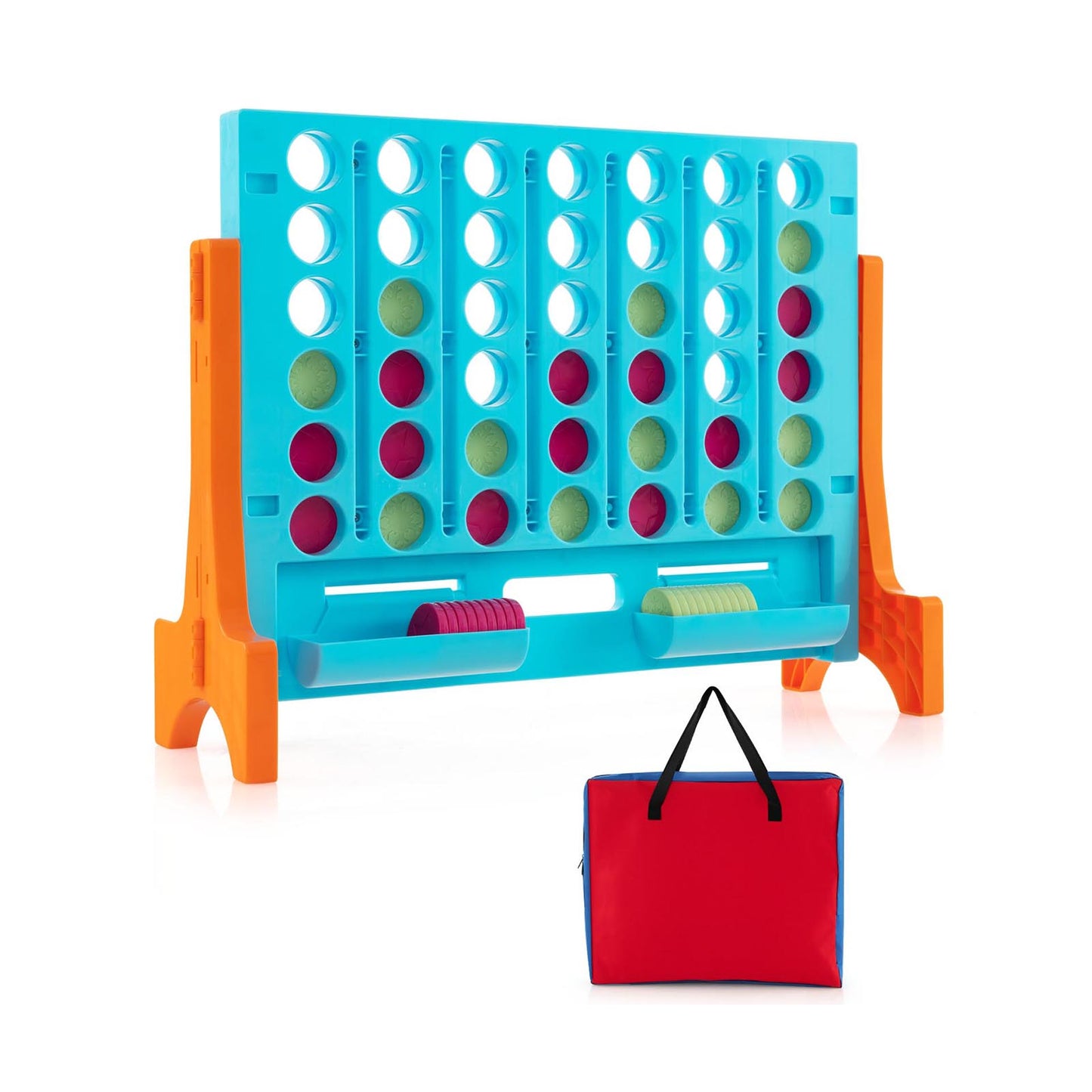 24.5``  4-to-Score Connect Game Set with Carrying Bag and 42 Coins-Orange