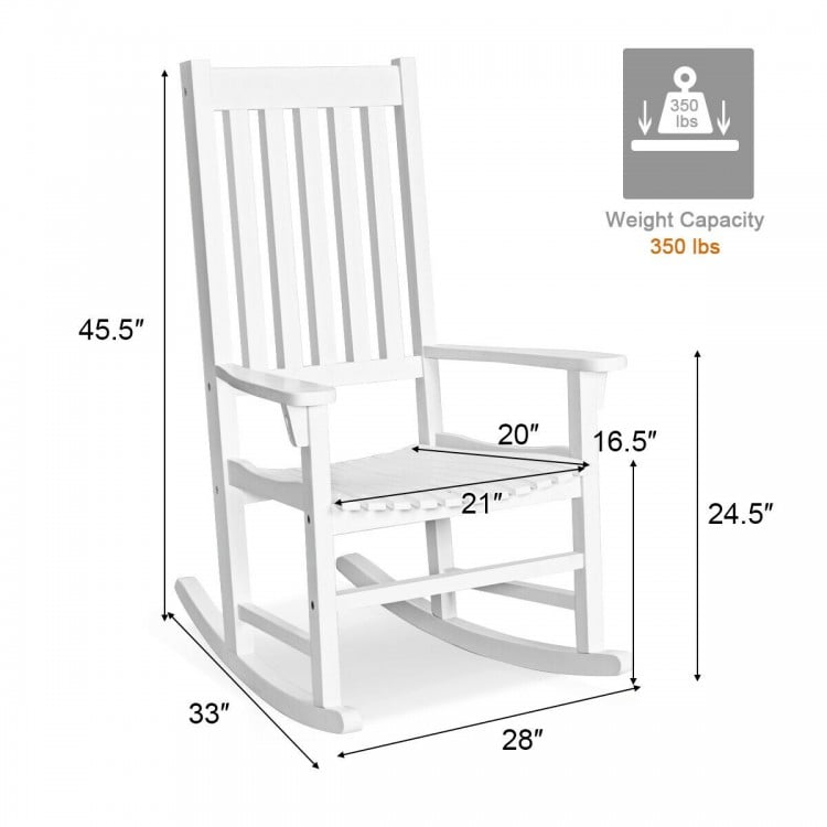 Indoor Outdoor Wooden High Back Rocking Chair, fully assemble, MINOR SCRATCH & DENT
