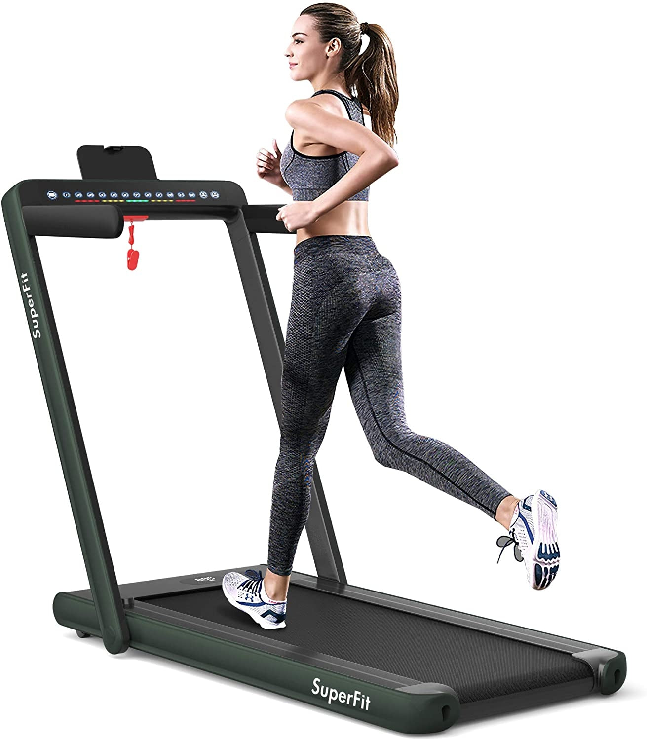 SPECIAL - 2-in-1 Electric Fitness Folding Treadmill-Green MAX 265 lbs (Shipping Damage)
