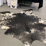 Natural Large Cowhide, Black, white, actual pictures of rug in store