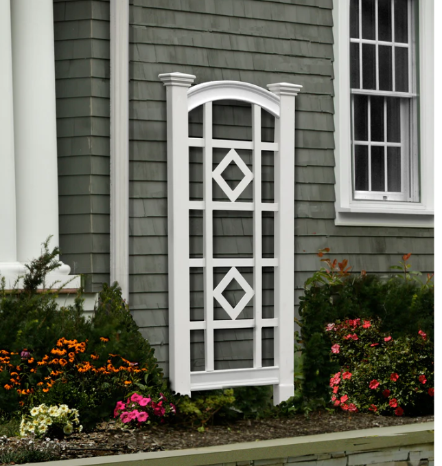 Vinyl 56.25' Arched Wall Trellis - White