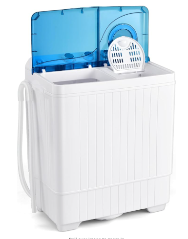 26 LBS Twin Tub Portable Washing Machine with Built-In Drain Pump (Scratch and Dent)