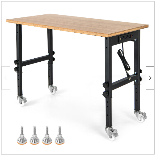 Mobile Workbench with Lockable Casters for Home or Work Use