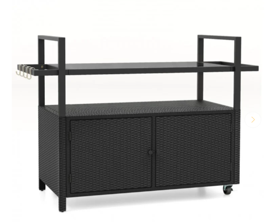 Bar Cart,  Wicker Buffet Serving Cart,  MISSING MAGNET