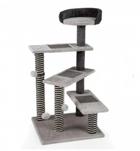 93 CM Tall Cat Tree Kitten Tower with Sisal and Jute Scratching Posts (Assembled)