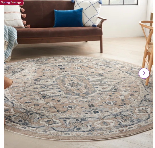 10' Round, Jurado Oriental Beige/Grey Area Rug