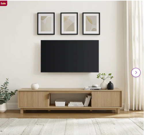 Farmann Reeded 2-Door TV Stand - Fully Assembled