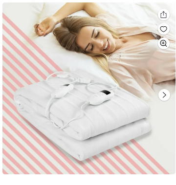 Queen, Electric Heated Mattress Pad,  8 Temperature 10h Timer white