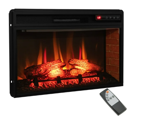 Scratch & Dent, No Box, 26 Inch Electric Fireplace Insert 4777 BTU Recessed Freestanding Fireplace w/ Remote