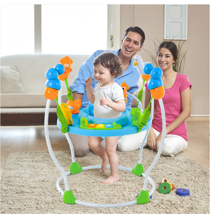 Underwater World Themed Baby Bouncer with Developmental Toys-Blue