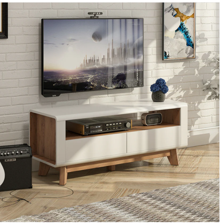 47" TV Stand Media Entertainment Center Console w/ 2 Drawers Open Shelve
