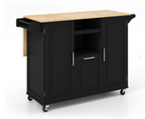 Rolling Kitchen Island Cart with Drop-Leaf Countertop ad Towel Bar - Scratch and Dent