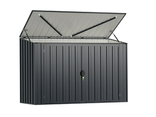 6.3 x 2.6 FT Metal Outdoor Storage Shed w/ Lockable Door Hydraulic Gas Rod _ Customer Return