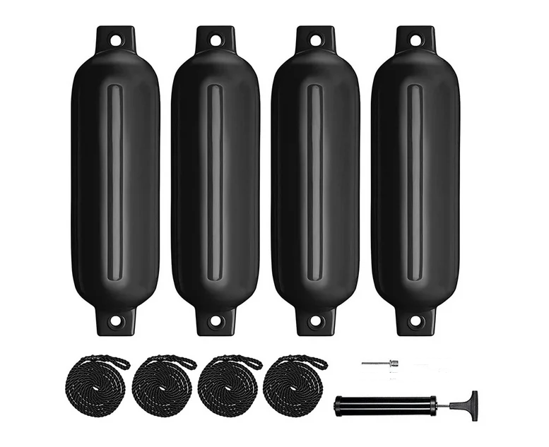 Special - Boat Fenders, 6.5" x 23" Boat Bumpers for Docking with Center Holes, and Air Pump
