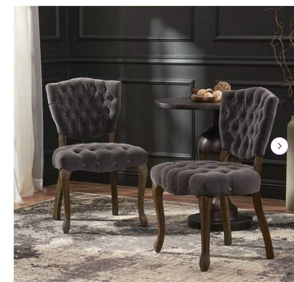 Richard Tufted Velvet Solid Back Parsons Chair (Set of 4) - Slightly Marked