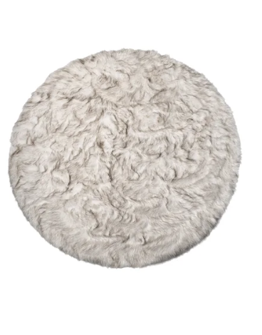 6' Round Laperle Gradient Chocolate Faux Sheepskin Fur Area Rug