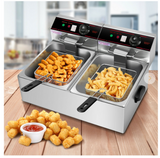 3400W Dual Tank Electric Countertop Deep Fry