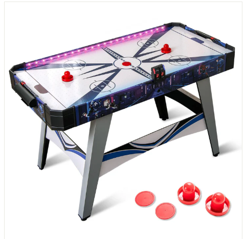 54" Air Hockey Table - Arcade Hockey Table Gaming Set w/LED Electronic Scoring (Scratch and Dent)