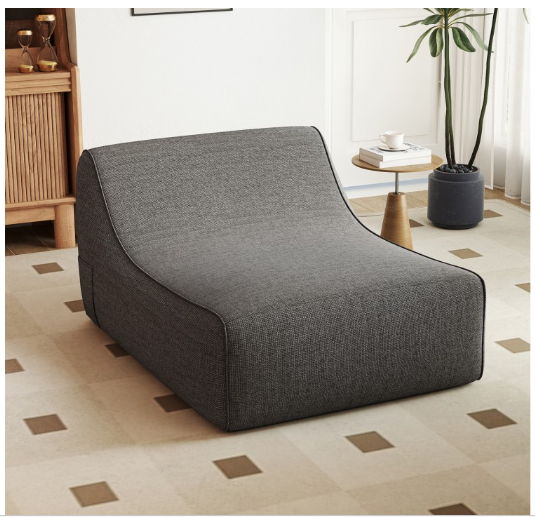 Portable L-Shaped Inflatable Lazy Sofa with Detachable Cover-Gray