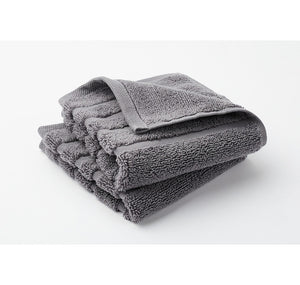 HomeSuite Zero Twist Cotton Stripe Wash Cloth (2-Pack) - CHARCOAL