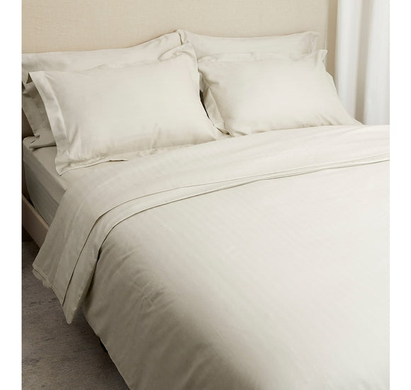 HomeSuite Luxury 500 Thread Count Egyptian Cotton Herringbone 3-Piece Duvet Cover Set - QUEEN